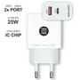 Tech One Tech Cargador Pared TEC2267 25W USB-C y USB-A Blanco
